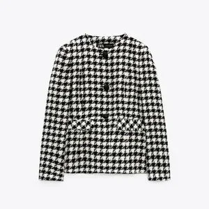 Zara | Jackets & Coats | Zara Houndstooth Blazer | Poshmark
